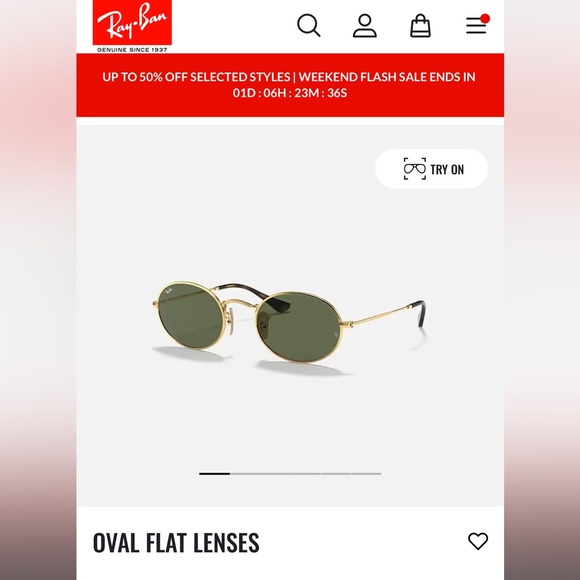 Rayban flat oval sunglasses - Picture 1 of 1